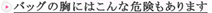バッグの胸にはこんな危険もあります