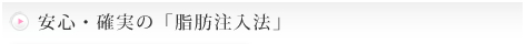 安心・確実の「脂肪注入法」