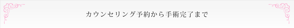 カウンセリング予約から手術完了まで