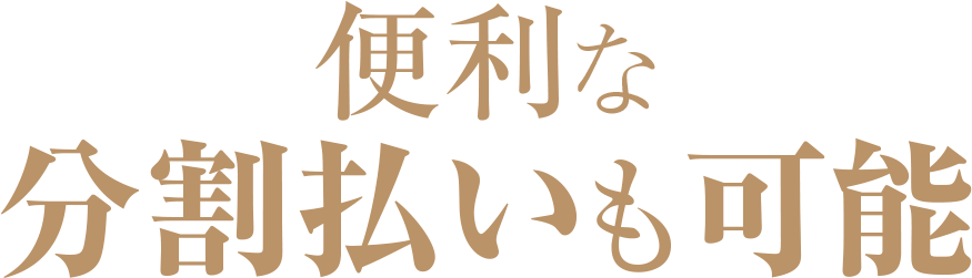 便利な分割払いも可能