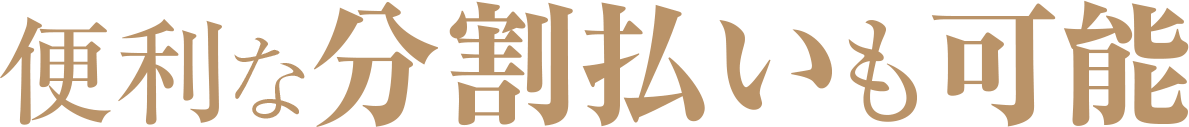 便利な分割払いも可能